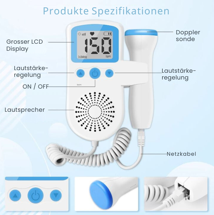 Baby Ultraschall Doppler ™  - für Zuhause